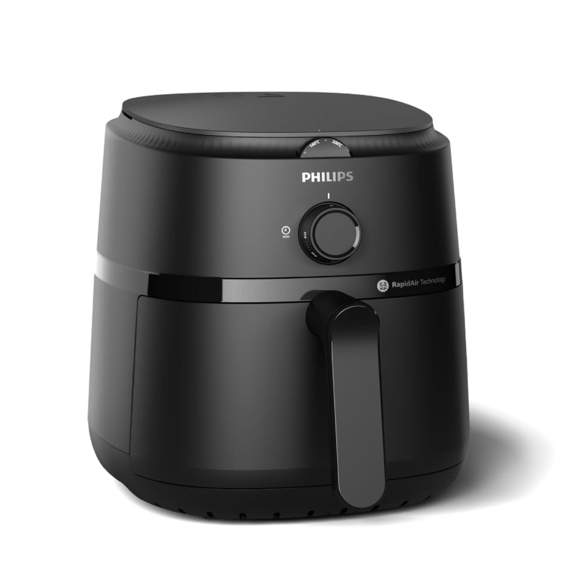 PHILIPS Air Fryer NA120/00, uses up to 90% less fat, 1500W, 4.2 Liter, with Rapid Air Technology (Black), Large
