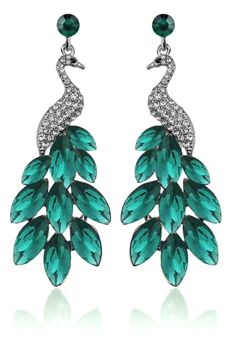 YouBella Jewellery Valentine Collection AAA Swiss Zircon Peacock Earings Fashion Earrings for Girls and Women