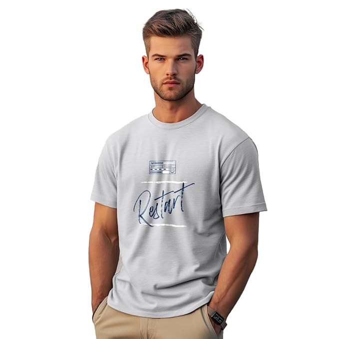 NOBERO Men's Cotton Regular Fit Graphic Print T-Shirt