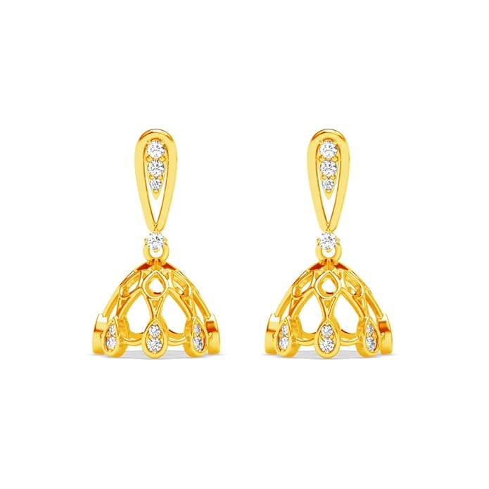 CLARA 925 Sterling Silver Tanima Jhumki Earrings | Gold Plated, Swiss Zirconia | Gift for Women and Girls