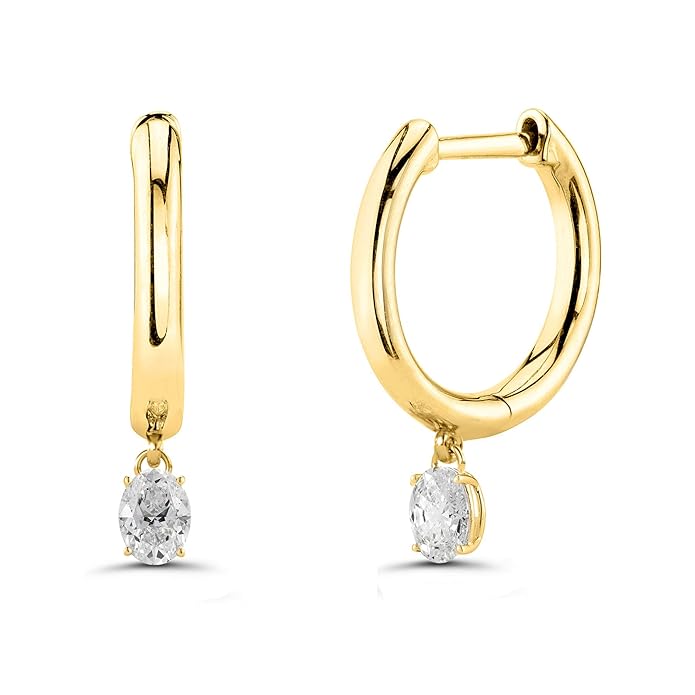 MINUTIAE Solitare Diamond Dangling Clip On Austrian Zirconium Earring For Women And Girls
