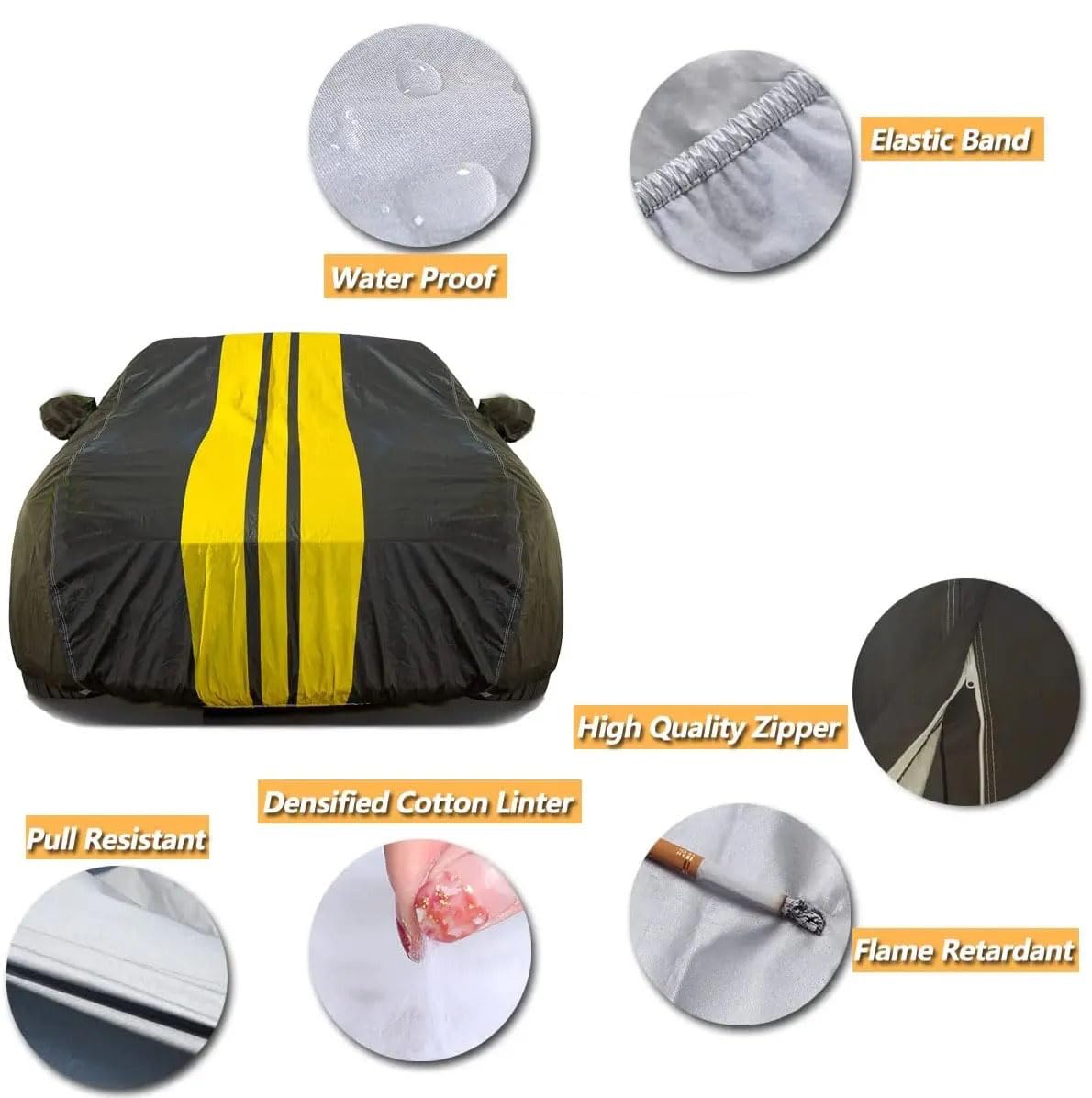  PROTEGO All Weather Protection Car Cover for Maruti Suzuki Swift Dzire 2012-2021|100% Waterproof,Durable Cover-Triple Stitched Elastic Grip with Mirror..